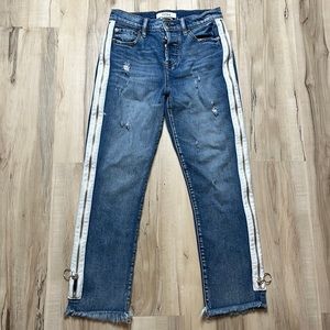 Pistola Charlie High Rise Distressed Zip Leg Fray Hem Jeans Size 25